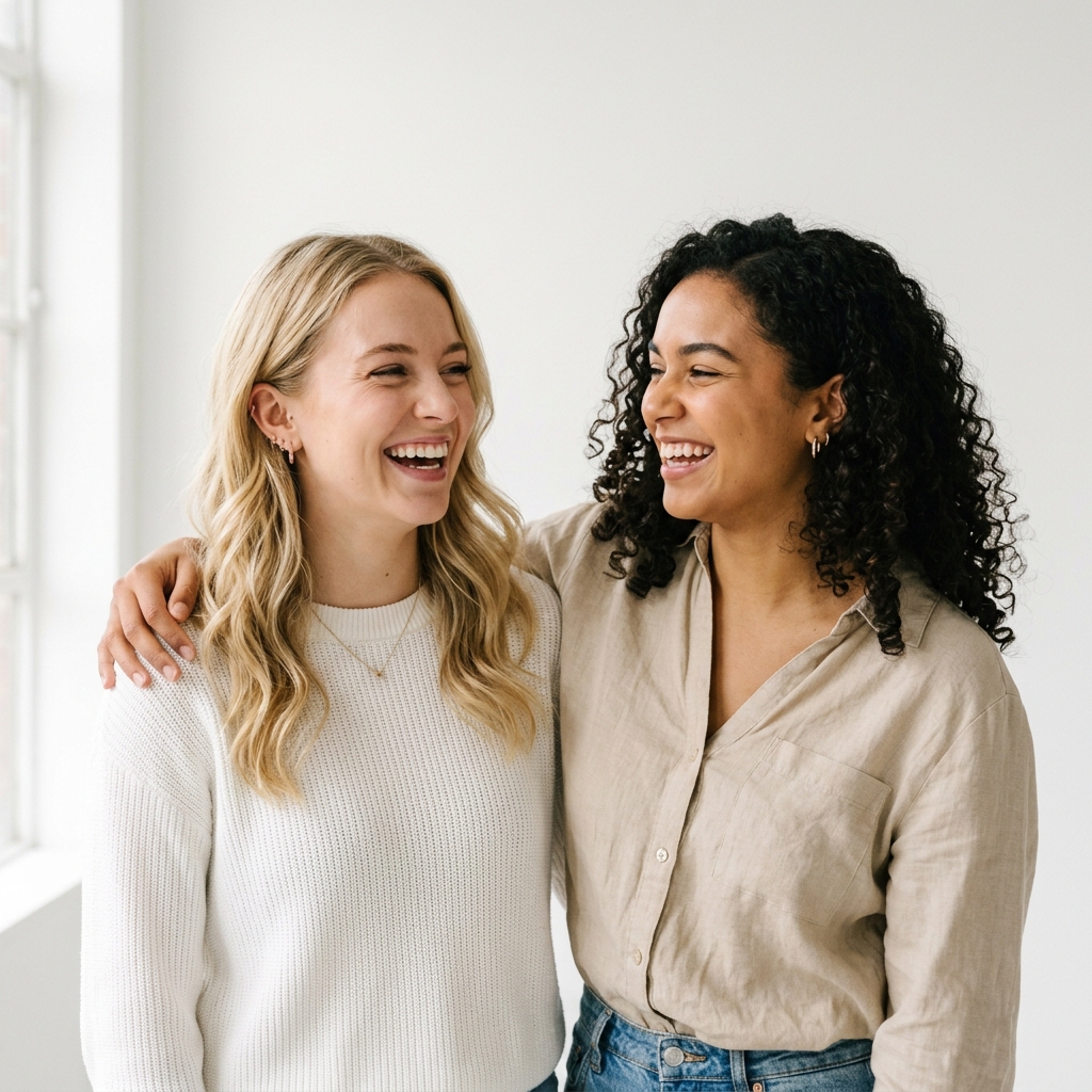 Collaborative team members laughing